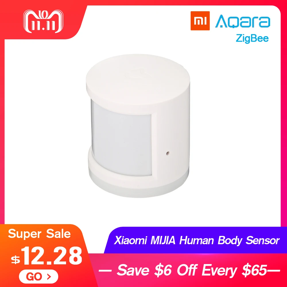 Xiaomi MIJIA Aqara Human Body Sensor Mi Motion Sensor ZigBee Version Smart Home Linkage for Mi Home APP Wireless Connection Xiaomi MIJIA Aqara Human Body Sensor Mi Motion Sensor ZigBee Version Smart Home Linkage for Mi Home APP Wireless Connection