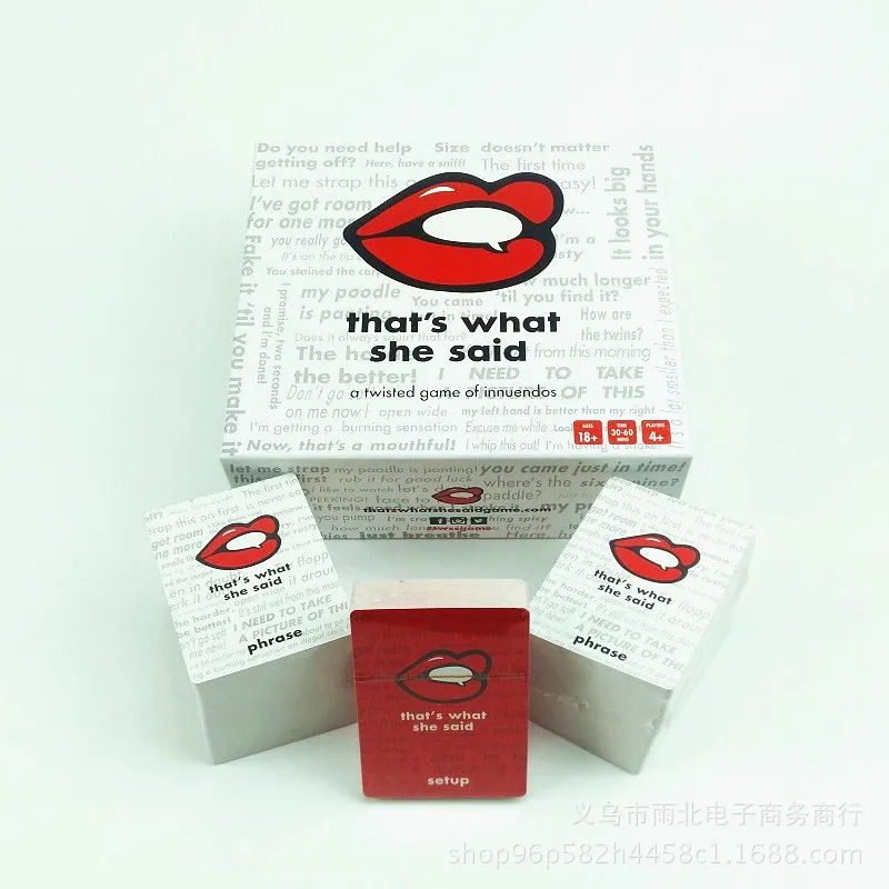 Family Funny Entertainment Paper Card Game Party Gifts That's What She Said Desktop Game Card Adults kids Gathering