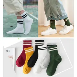 1 пара носки Harajuku хлопок Для женщин короткие носки летние тонкие носки модная одежда для девочек Повседневное полосатые носки