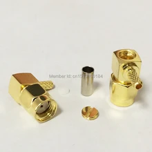 1 шт. RP-SMA Мужская вилка правый угол РЧ коаксиальный модем переходной разъем обжимной RG316, RG174, LMR100 анодированные золотом