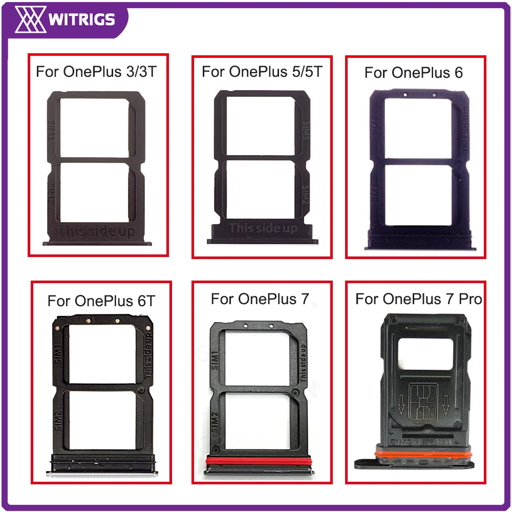 

Witrigs For OnePlus 5T SIM Card Tray Holder Slot Socket For One Plus 3 3T 5 5T 6 6T 7 7Pro Replacement