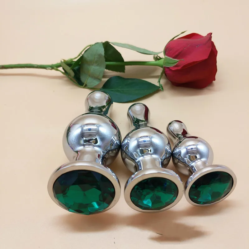 Sex Toys Dildo Stainless Steel Anal Plug Anal Beads Crystal Jewelry Heart Butt Plug Stimulator GS74