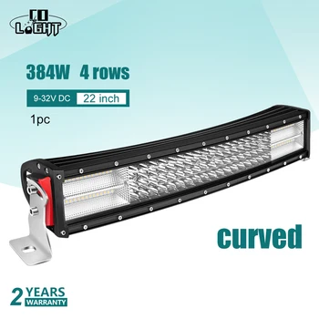 

CO LIGHT 4-Rows Led Bar Curved 22Inch 8D Off Road 4X4 Work Light 12V 24V 384W Spot Flood 8D for Uaz ATV Lada Niva Tractor Kamaz