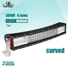 CO LIGHT Led Bar Curved 22Inch 8D Off Road 4X4 Work Light 12V 384W Spot Flood 8D for Uaz ATV Lada Niva Jeep Toyota Tractor Kamaz