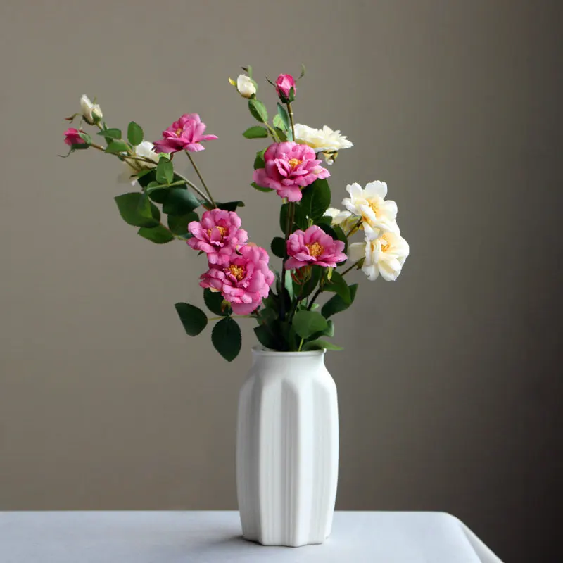 Современное искусство модный стиль белая керамическая ваза для цветов креативное украшение дома Настольная Ваза изделия ручной работы