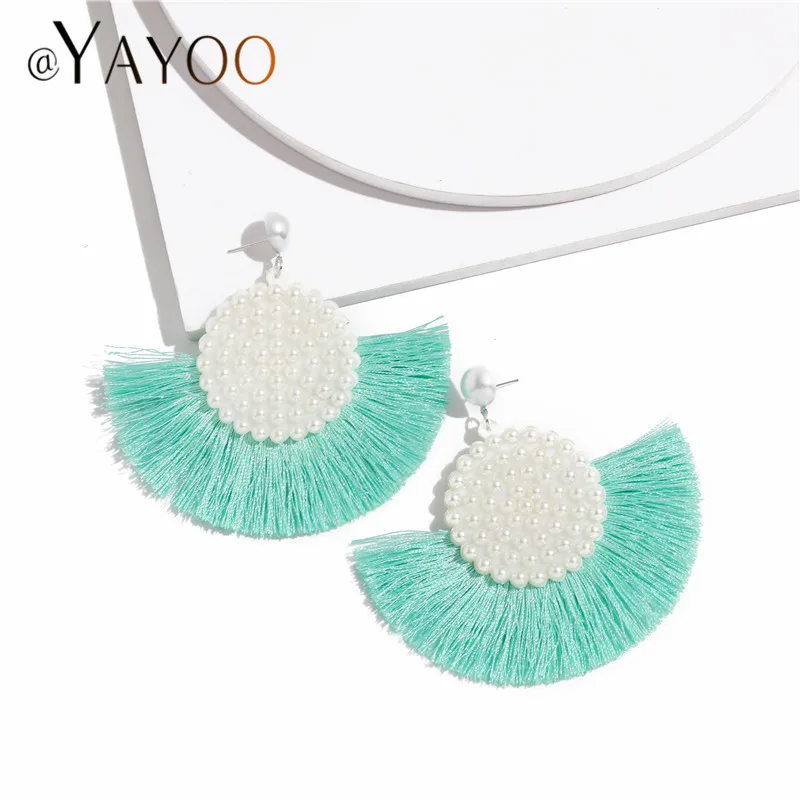 

Imitation Pearl Tassel Earrings For Women Exaggerate Long Bohemian Earrings Jewelry Female 2019 Earring Pendientes Brincos
