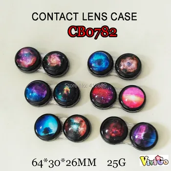 

1 2 5 PCS Starry Crystal Pocket Plastic Contact Lens Case Travel Kit Easy Take Container Holder mix Color CB0782