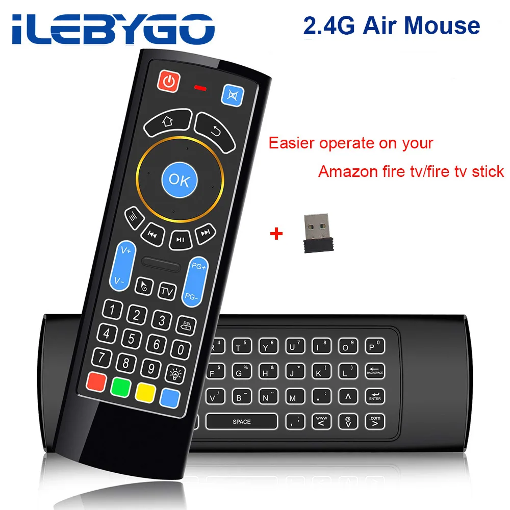 

2.4G Wireless Keyboard Controller Bluetooth Remote Control Fly Air Mouse for Amazon Fire TV Android TV/Box/PC/Raspberry pi 3