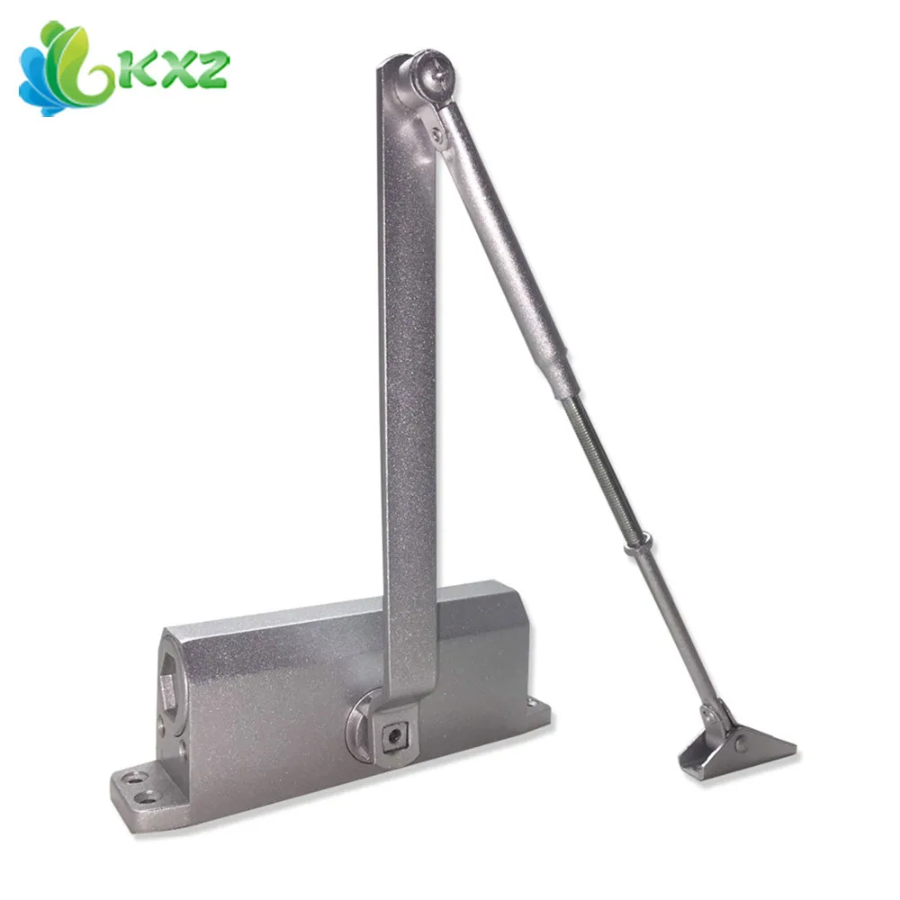 Commercial Buffer Door Closer Adjustment Silver Aluminum Alloy 45 65kg