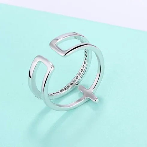 YAAMELI New Hot Fashion Shiny CZ Open Rings for Women 925 Sterling Silver Wedding Engagement Party Jewelry Gift Free Shipping