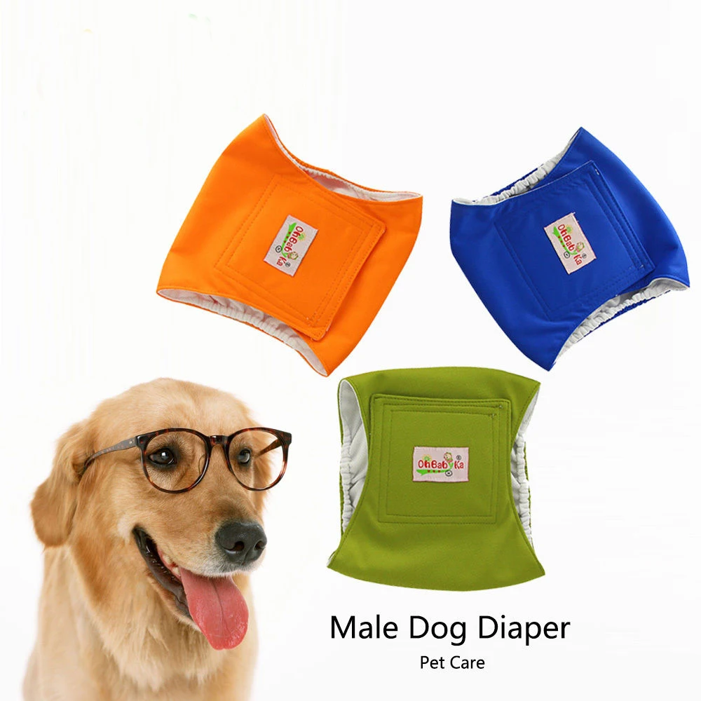 

Ohbabyka Male Dog Cloth Diaper Male Doggie Durable Diapers Pants Dog Wrap Panties Pet Underwear Sanitary Physiological Nappies
