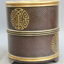 USPS в США S2596 " Клеймо Династия Китайский дворец Бронзовый Gild слово круглую Кисть Пот карандаш ваза