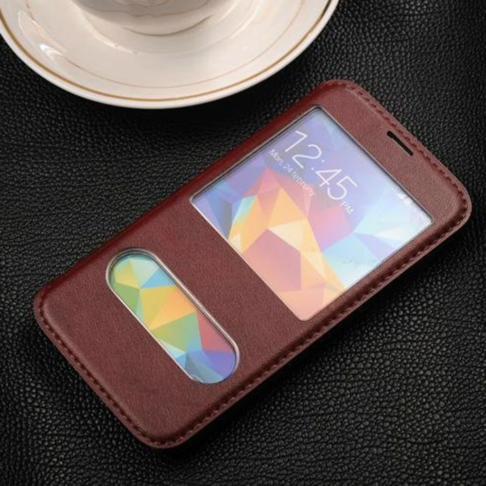 

Luxury View Windows Flip Leather Case For Samsung Galaxy S5 Neo G903F G903W G900F G900H Stand Cover