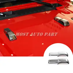 ABS Хром передний капот декоративное лощеное покрывало 2 шт. для Jeep Wrangler JL 2018-2019 красный/серебристый/черный