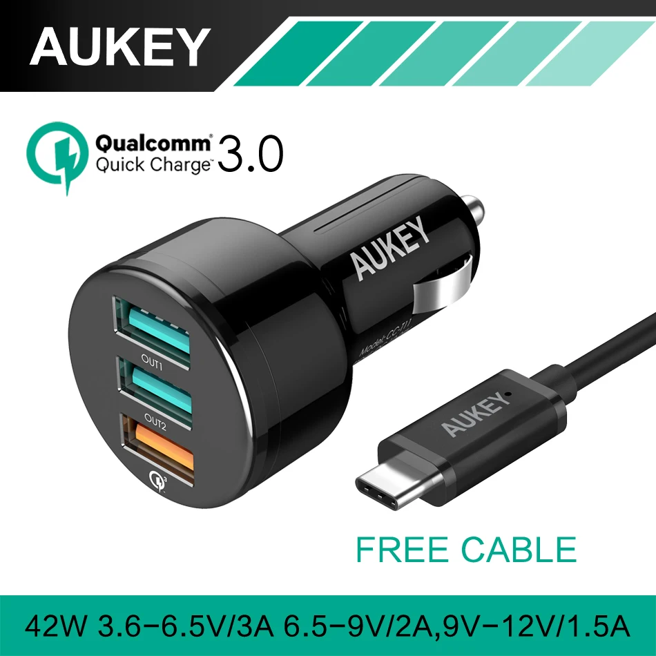 Aukey For Qualcomm Charger 3 0 With Usb Cable 3 aukey for qualcomm charger 3 0 with usb cable 3