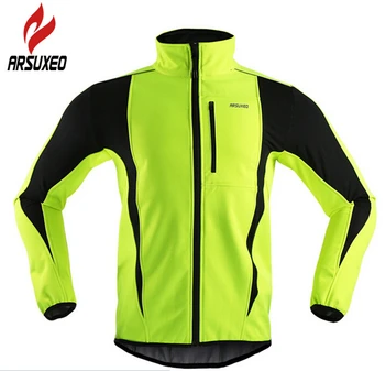 

ARSUXEO Winter Men's Cycling Jacket Thermal Warm Fleece Windproof Outdoor Sports Coat MTB Mountain Bike Jacket