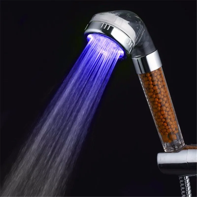 Водосберегающий Красочный Светодиодный светильник для ванной душ анион Спа Ручной душ для ванной перфорированный фильтр ручной душ