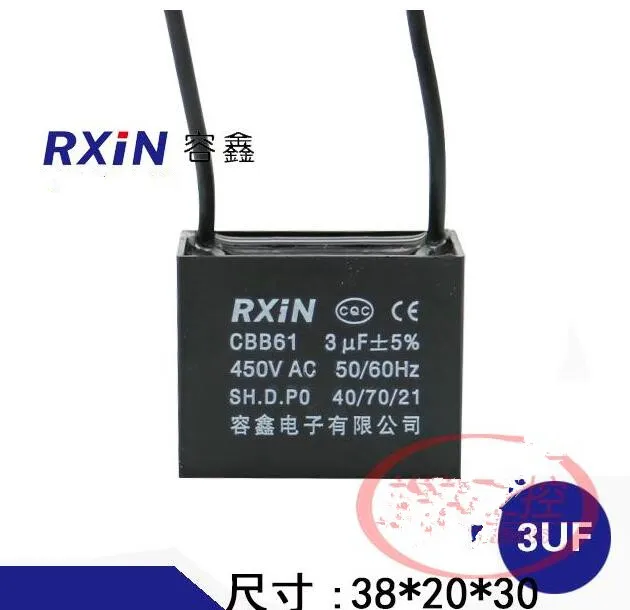 Capacitors 3uf 450v Ac Cbb61 Metallized Capacitor For Motor Start