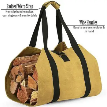 

Easy Carrying Firewood Log Carrier Storage Bag for Camping Fireplace Stove