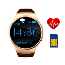 2016 kw18 runde smart watch mit dual-sim-karte ips-bildschirm mtk2502c smartwatch reloj inteligente für apple ios & samsung android telefon