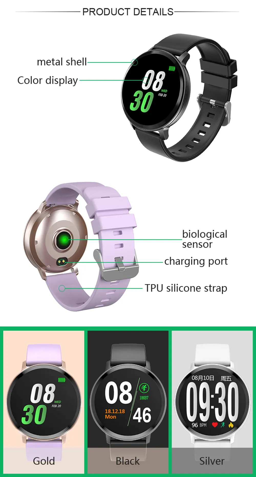 Смарт-часы с Bluetooth, мужские часы для измерения артериального давления, женские Смарт-часы, водонепроницаемые спортивные часы с трекером, WhatsApp для Android Ios