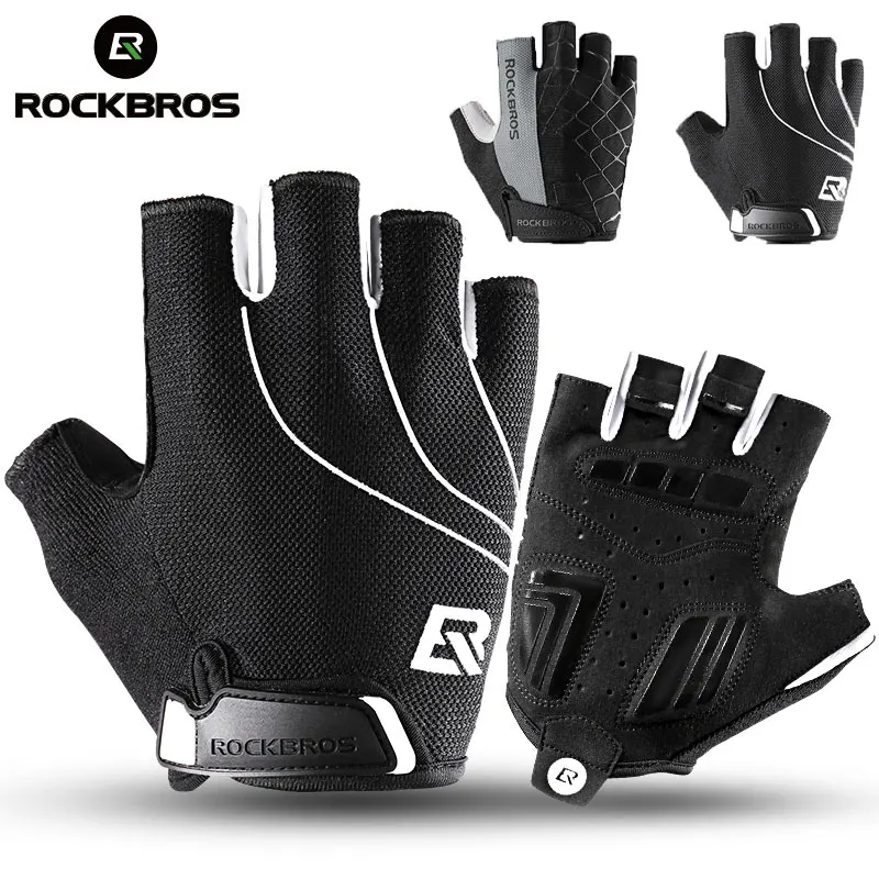 ROCKBROS, спортивные перчатки, полпальца, летние, велосипедные перчатки, дышащие, противоударные, велосипедные перчатки, на открытом воздухе, для мужчин и женщин, Экипировка для мужчин
