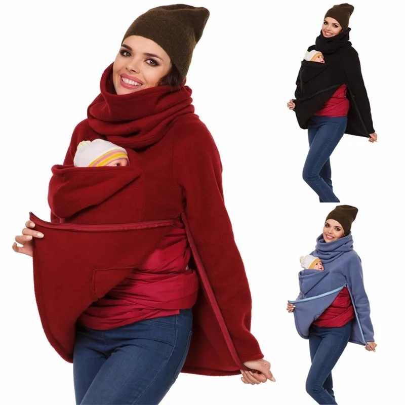 

3 In 1 Multi - Functional Mother Kangaroo Sweater Autumn Winter Maternity Women 's Clothing Thickened Pregnancy Wearing Coat