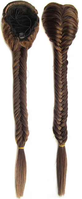 Волосы SW длинные прямые рыбий хвост косички конский хвост клип в плетеной веревке Наращивание волос Синтетические волосы для свадьбы или daliy использования - Цвет: #3