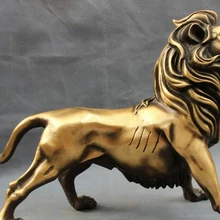 USPS в США S1388 1" Китайский Бронзовый Богатство Диких Foo Фу Собака Лев Голова Статуи Животных Фигурка