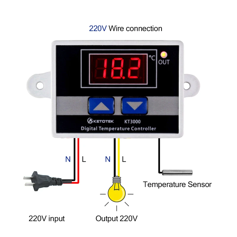 50~ 110C цифровой термостат переключатель температуры AC 220V 12V 24V 10A Микрокомпьютер регулятор температуры Термостат Регулятор