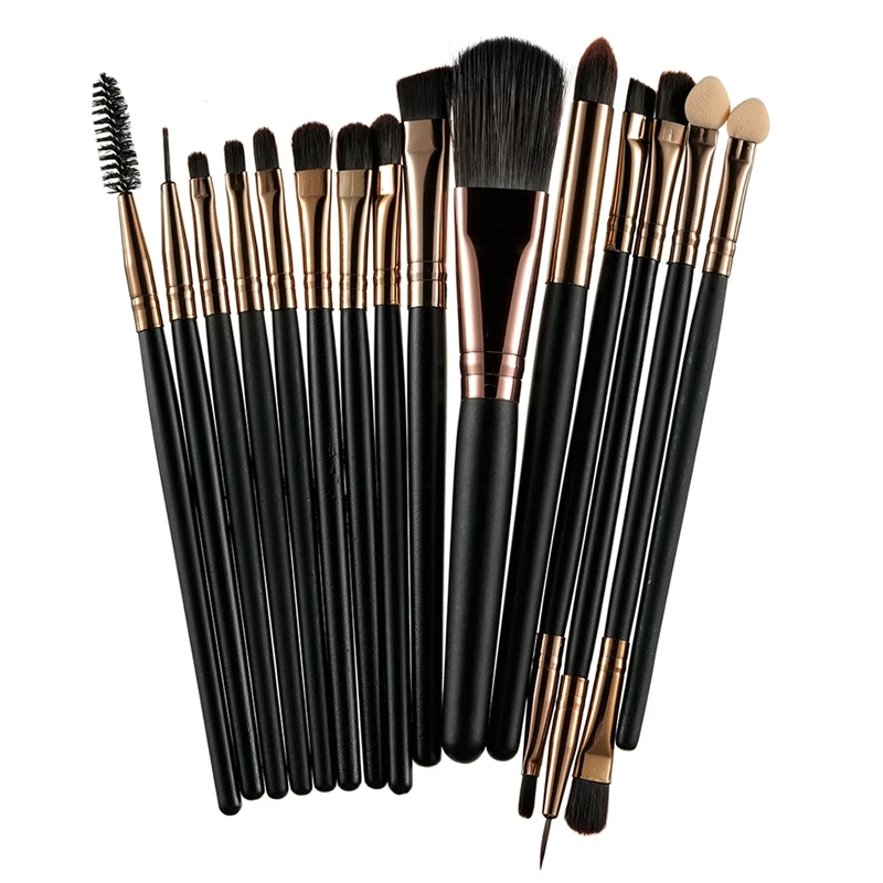 

ROSALIND makeup brushes 15Pcs/Set Foundation Blending Powder Eyeshadow Contour Synthetic Cosmetic brush cleaner Beauty Make Up