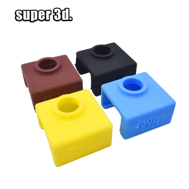 Special Price 1PC 3D Printer MK8 Protective Silicone Sock Cover Case +1 pc Heater Block MK7/MK8 Silicone Hot End Sock 3D Printer Parts