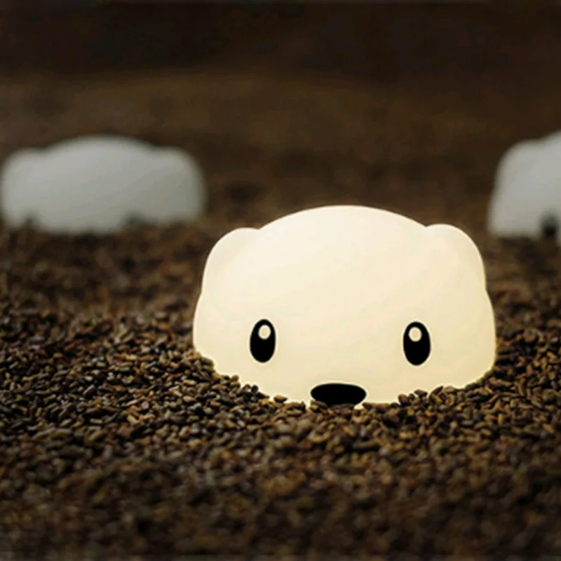 USB Chargeable LED Hamster Night Light Cute Patting Lamp Creative