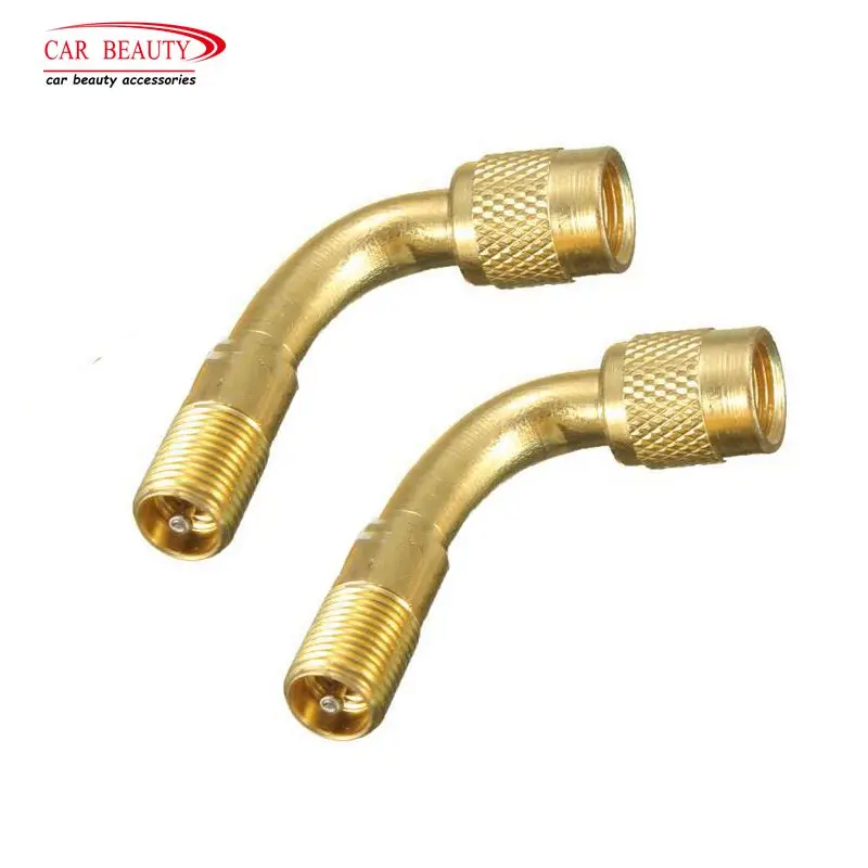 2Pcs 90 Degree Brass Car Air Tyre Valve Schrader Valve Stem with