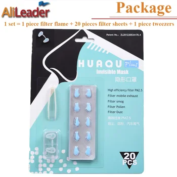 

97.79% High Efficiency 20Pcs Nose Filter 1Pcs Frame Invisible Mask Anti Pm2.5 Haze Allergy Dust Mask Safe Silica Gel Filter