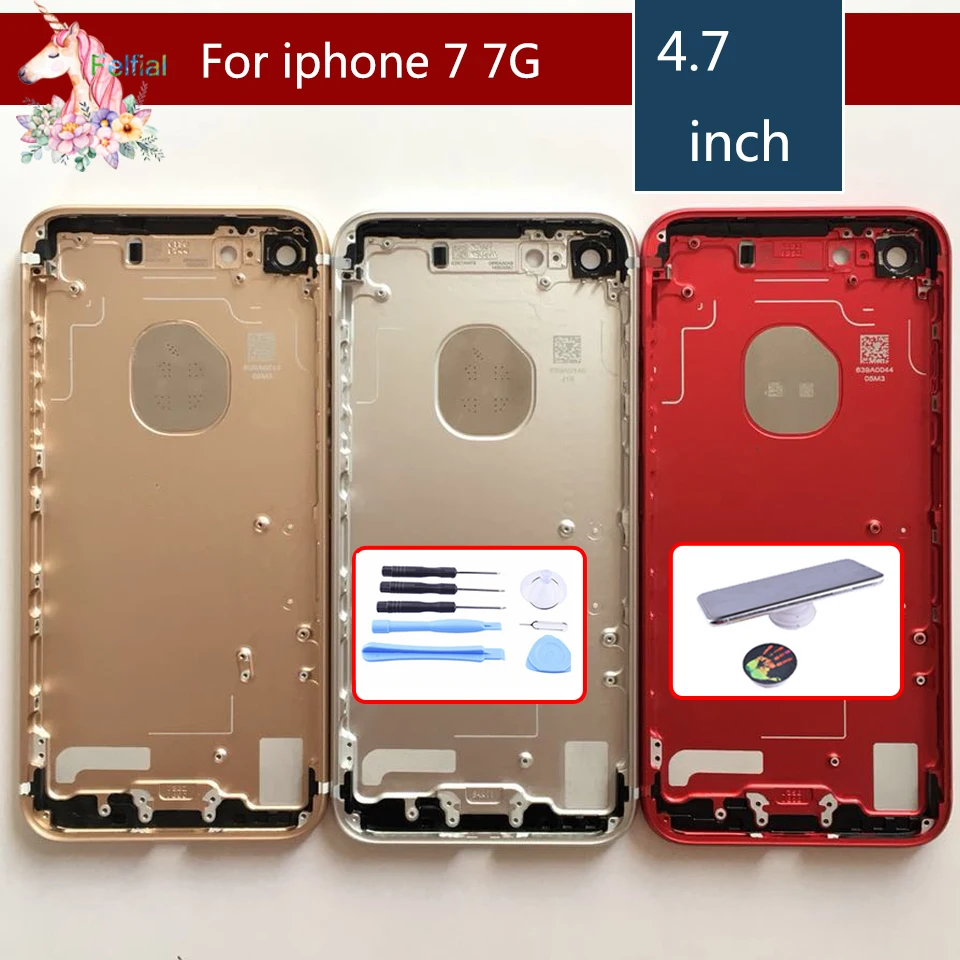 Prix D origine Pour iphone 7 7G cas iphone 7 Plus corps châssis shell pleine de logement assemblée couvercle de la batterie de remplacement Nouveau Moyen Cadre