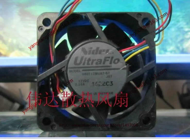 

Free Shipping For Nidec U60T12MUA7-57, J07 DC 12V 0.16A 4-wire 60mm 60x60x25mm Server Square Cooling fan