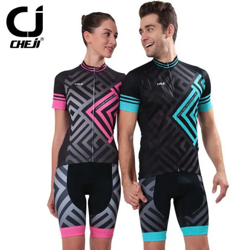 

2017 CHEJI Couples Clothing Outdoor Cycling Jersey Bike Breathable (Bib) Shorts Ropa Ciclismo Bicycle Men And Womens Sport Suit
