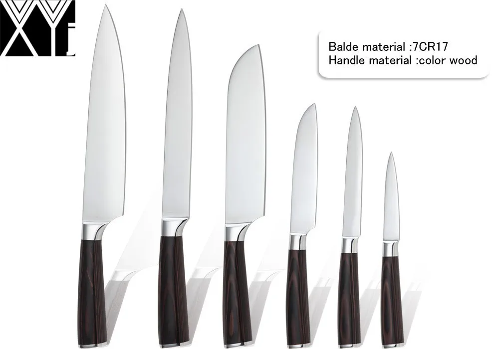 XYJ 8 дюймов шеф-повара для нарезки " 5" сантоку " Универсальный 3,5" нож для очистки овощей Кухонные ножи 7Cr17 кухонный набор ножей из нержавеющей стали