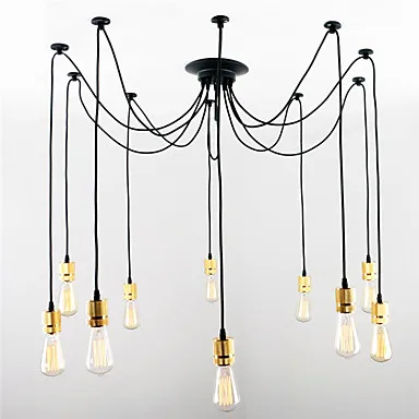 

10 Heads Loft Industrial Lamp LED Pendant Lights Fixtures Dinning Room Lampen Edison Vintage light Pendente Indoor Lighting