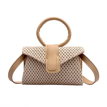 

2020 Ladies Woven Knitting Crossbody Messenger Bags New Summer Bohemian Women Tassel Straw Beach Shoulder Bag