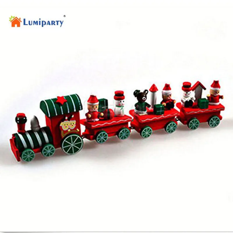 LumiPartyLovely Charming 4 Piece Mini train Wood Christmas Train ...