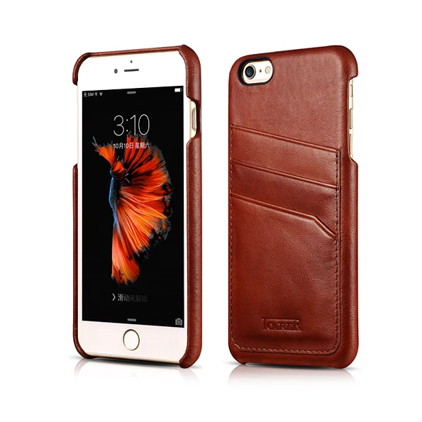 

For iPhone 6s 6 Case ICARER Baroque Vintage Genuine Leather Full Cover Back Case With Card-slots For iPhone 6s Case 4.7''