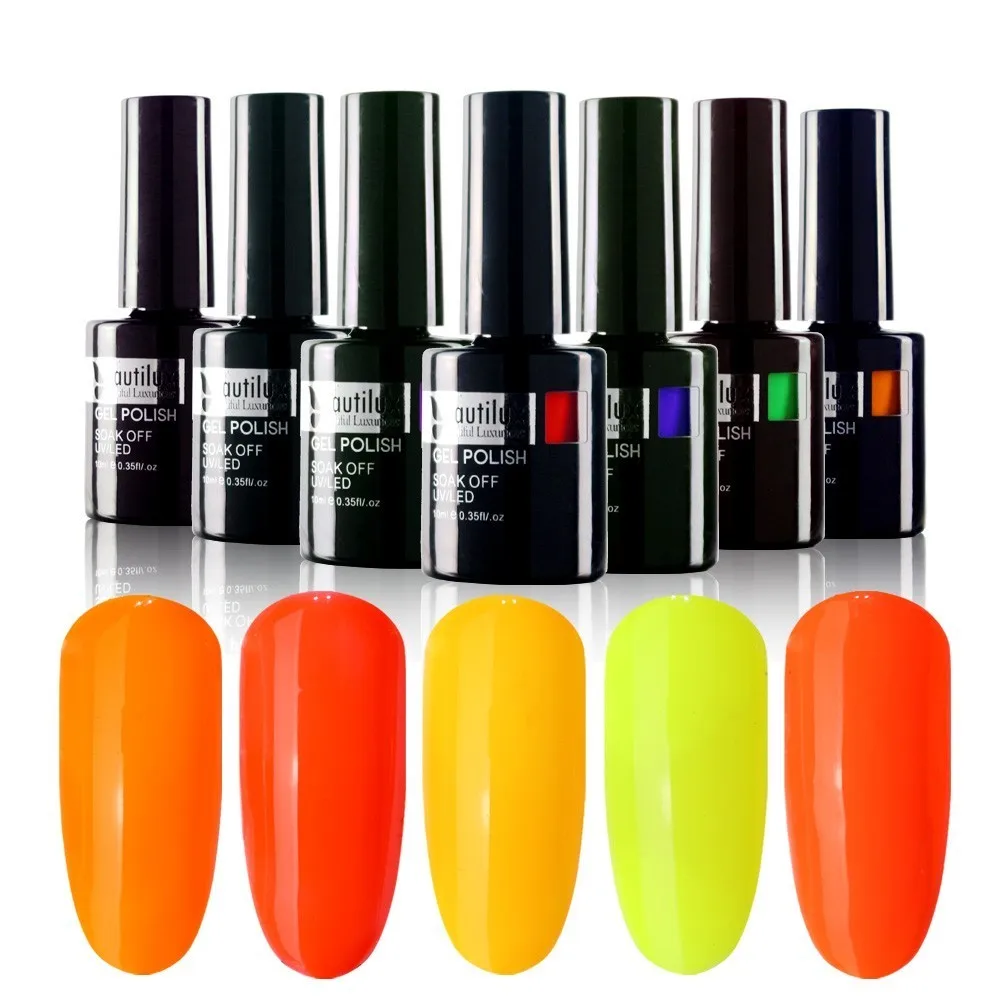 Beautilux 1pc Hot Summer Neon Color Yellow Orange Nail Gel