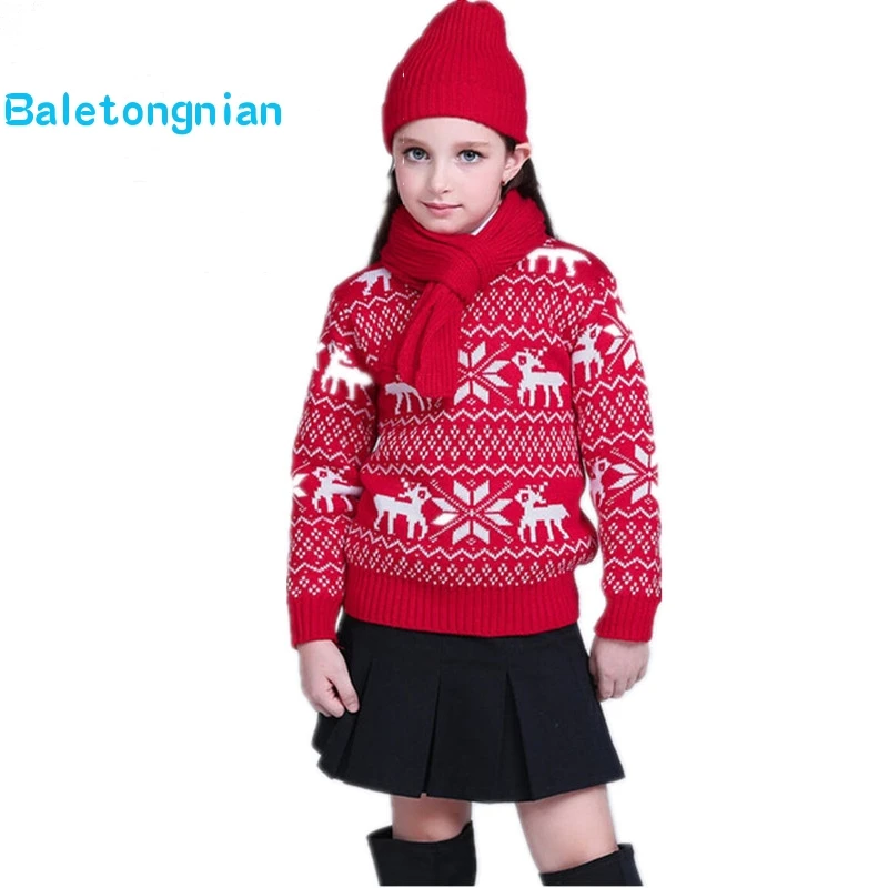 

Autumn Winter Baby Girls Boys Clothes Pullover Christmas Knitted Sweater Kid Long Sleeve Casual Warm Sweaters Baby Clothes 2-14T