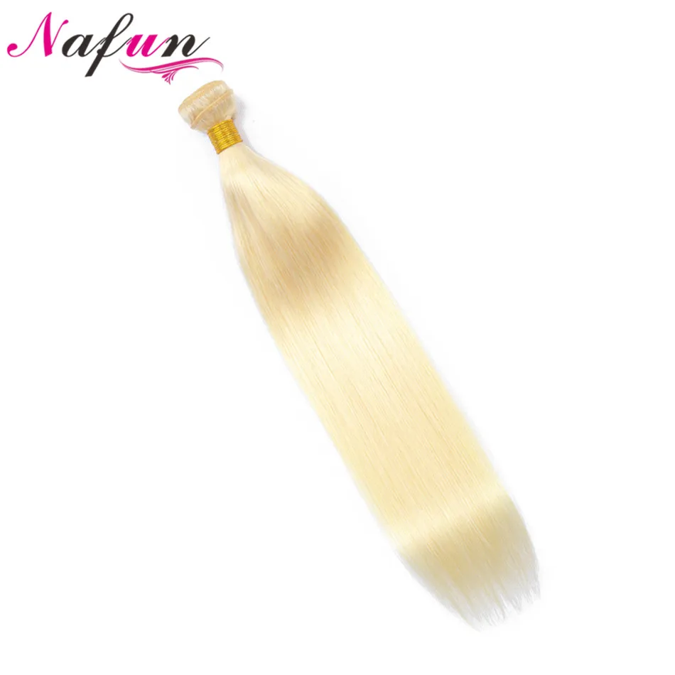 

NAFUN Malaysian Straight Hair Bundles 100% Human Hair Extension 8 To 28 Inch Non Remy Hair Weaving #613 Blonde Bundles