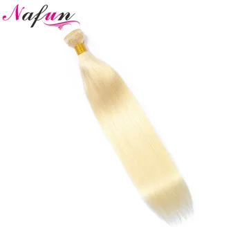 

NAFUN Malaysian Straight Hair Bundles 100% Human Hair Extension 8 To 28 Inch Non-Remy Hair Weaving #613 Blonde Bundles