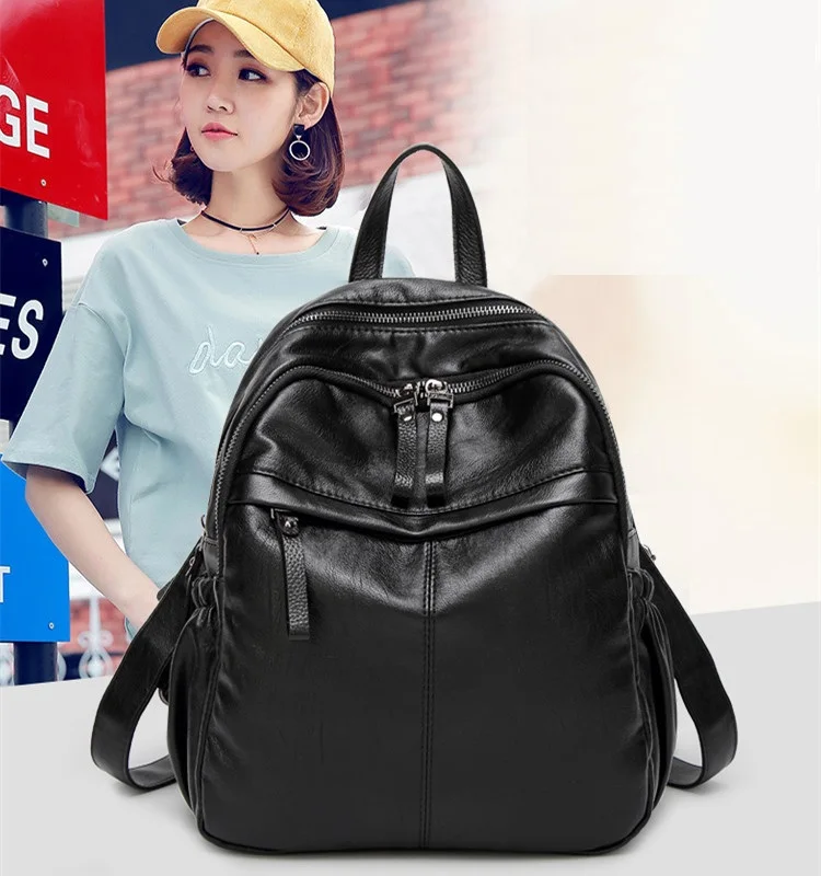

Cowhide Genuine Leather Women Backpack Fashion Women's Shoulder Bags Female Backpack Travel Mochila School Bags For Girls N141