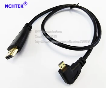 

NCHTEK Right Angled Micro HDMI to HDMI Male HDTV Cable For Cell Phone & Tablet & Camera 50CM/Free shipping/10PCS