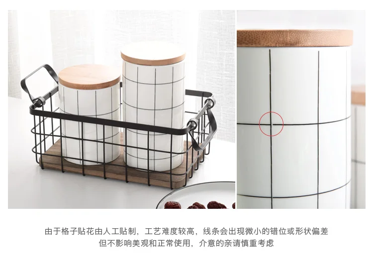 Японский стиль, керамический герметичный резервуар для хранения, креативная бамбуковая крышка, кухонная приправа, банки для кофе/еды/конфет, круглые банки для хранения